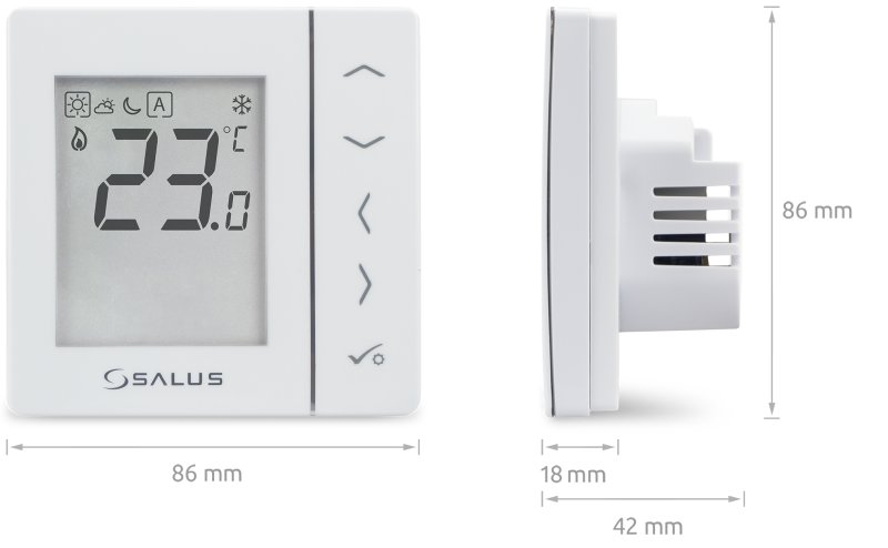Žični ugradni termostat za podno grejanje  VS35W DIMENZIJE