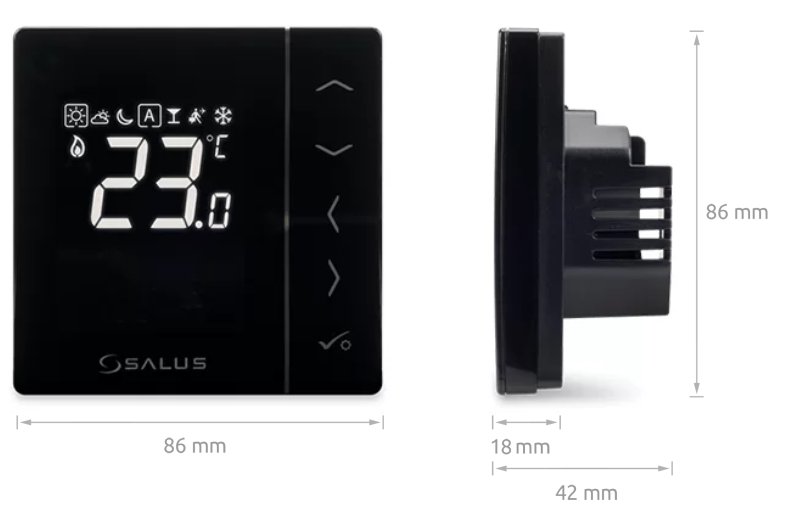 Žični ugradni termostat za podno grejanje  VS35W DIMENZIJE